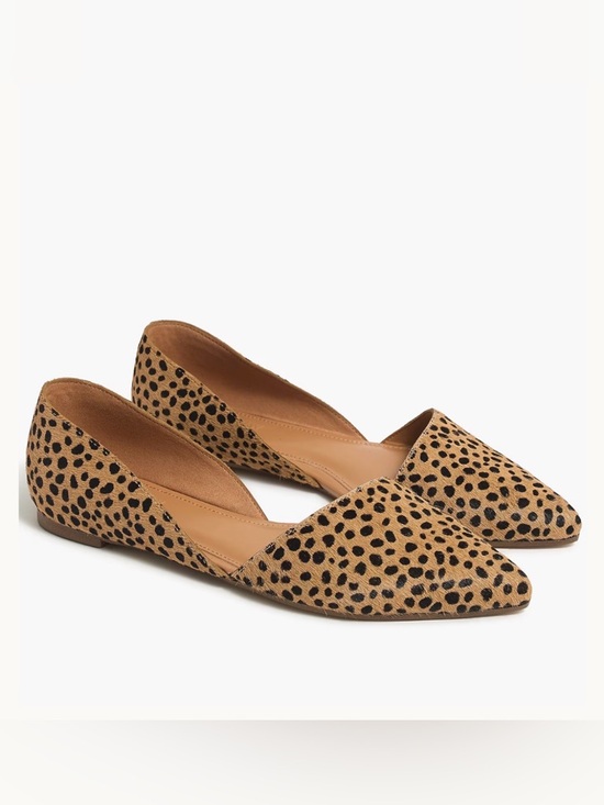 J. Crew Shoes - J Crew Spot Dot Zoe Calf Hair D’Orsay Flats - Tan/Black, Size 7.
